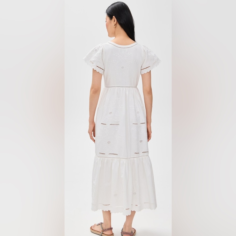 HUNTER BELL- Marley Dress, Elegant White Eyelet Maxi Dress - Picture 2 of 3
